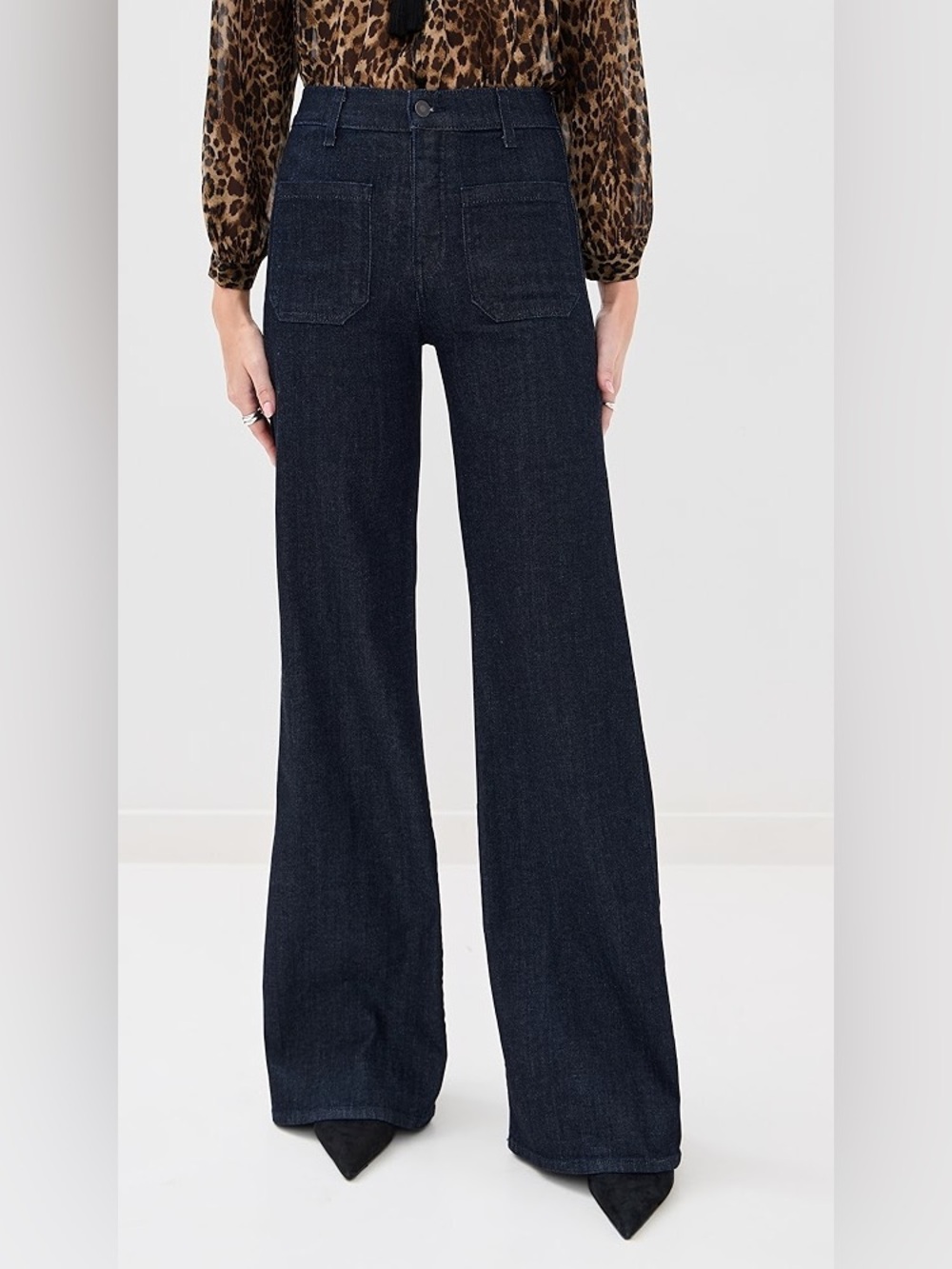 Nili Lotan Florence Jean Indigo Rinse High Rise Flare Jeans Size 27